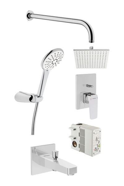 Root Square Ankastre Banyo Seti Rain Q A49280 Krom
