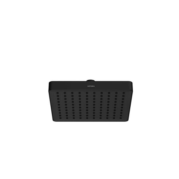 Artema Base Square Duş Başlığı 1 Fonksiyonlu, 200 mm, Mat Siyah